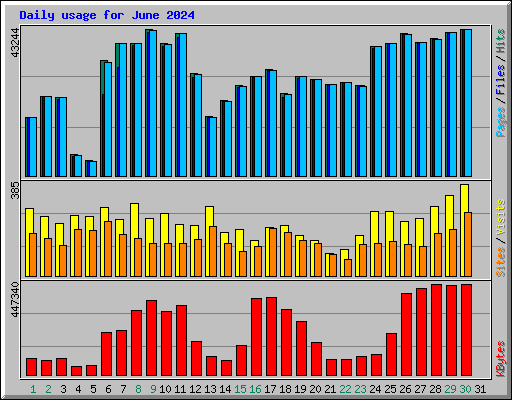 Daily usage for June 2024