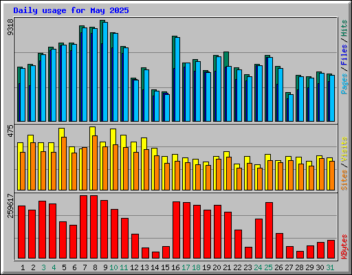 Daily usage for May 2025