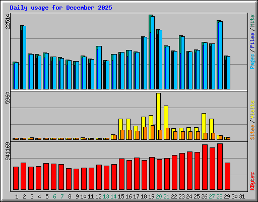 Daily usage for December 2025