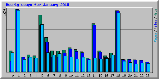 Hourly usage for January 2018