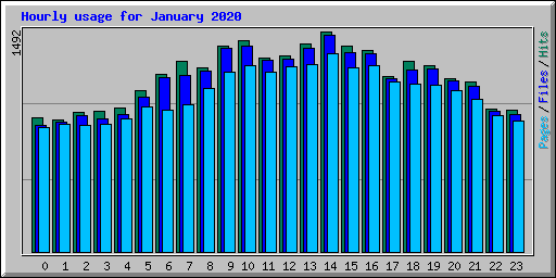 Hourly usage for January 2020