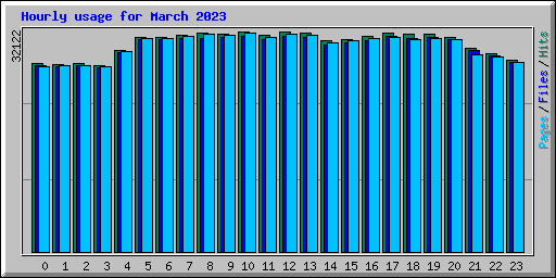 Hourly usage for March 2023