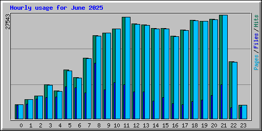 Hourly usage for June 2025