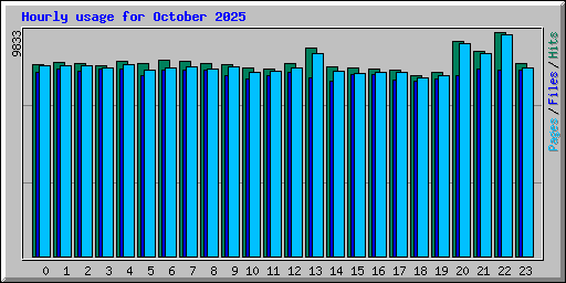 Hourly usage for October 2025