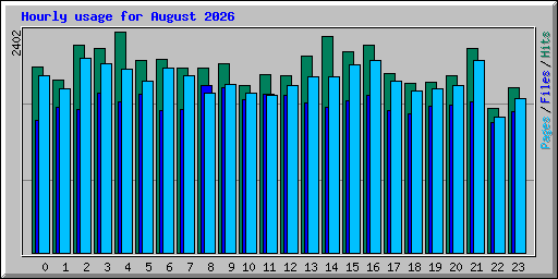 Hourly usage for August 2026